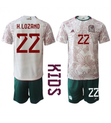 Lacne Dětský Futbalové dres Mexiko Hirving Lozano #22 MS 2022 Krátky Rukáv - Preč (+ trenírky)